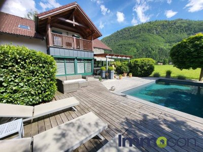 LANDHAUS in EBENSEE/TRAUNSEE mit pflegeleichtem POOL, uneinsichtiger GARTEN! FERIENWOHNSITZ möglich!
