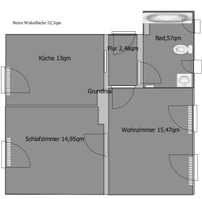 Helle, gut aufgeteilte 2 Zimmer Wohnung nach Sanierung im Erstbezug