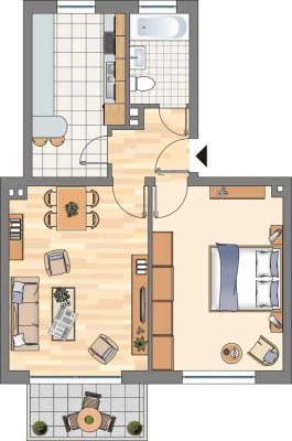 Demnächst frei! 2-Zimmer-Wohnung in Castrop-Rauxel Habinghorst