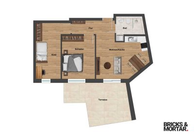 3 Zimmer Wohnung im Erdgeschoss Neubau an der Kahnfahrt