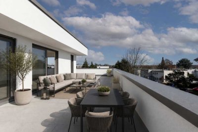 Neubau Erstbezug. Penthouse mit Dachterrasse, Aufzug und Stellplatz