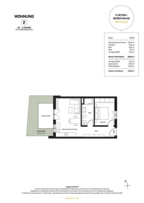 NEUBAU: 2-Zimmer-Wohnung mit Garten im Mehrfamilienbungalow