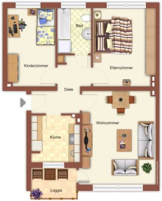 Helle und moderne 3 Zimmer-Erdgeschoss-Wohnung mit Balkon in MG  Rheindahlen
