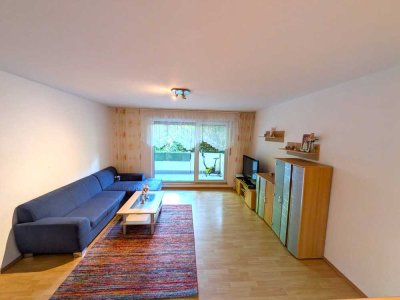 Helle 2-Zimmer-EG-Wohnung mit Balkon, eigenem Garten & Tiefgarage in Essen-Heisingen