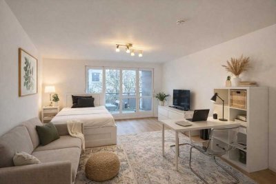 Moderne, voll möblierte 1,5-Zimmer-Wohnung mit Balkon & Stellplatz in zentraler Lage (Eberhardshof))