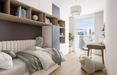 4-Zimmer Eckwohnung mit Home-Office, zwei Balkonen mit 21 m² und Balkon-Kraftwerk