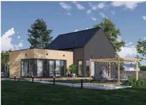 Fertighaus aus Holz (isoliert, KFW55) 70 m²