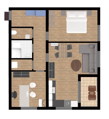 Attraktive 3-Zimmer-Wohnung möbliert mit Balkon in Villach.