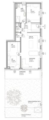 Helle 3-Zimmer Wohnung im Herzen von Leonding | große Terrasse und Eigengarten mit Blick ins Grüne