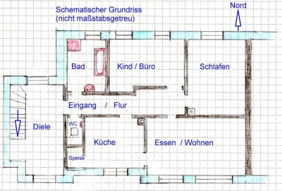 Renovierte Wohnung innen mit energetischer Sanierung