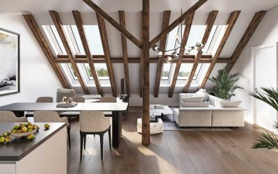 Exklusive, stilvolle Dachgeschosswohnung mit Altbau-Charme in Wangen im Allgäu