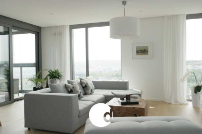 Außergewöhnliche 2,5-Zimmer-Wohnung mit tollem Ausblick im höchsten Wohnhaus Stuttgarts