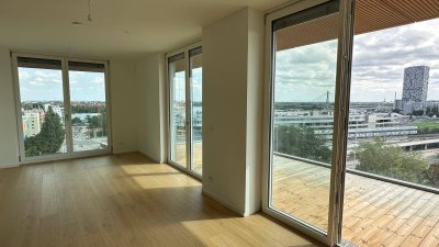 Erstbezug 2-Zimmer Neubauwohnung mit Terrasse im 11. Stock in Luxusprojekt GRÜNBLICK in Viertel Zwei