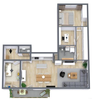Helle Eigentumswohnung mit 3,5 Zimmer und Westbalkon im obersten Stock in 8020 Graz! Anlegerwohnung!