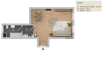 Helle, großzügige 1 Zimmer Wohnung in Toplage von Northeim