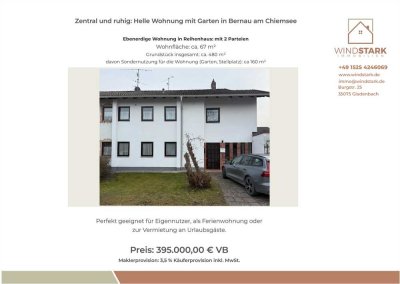 Zentral und ruhig mit Garten: Helle Wohnung mit großem Grundstück in Bernau am Chiemsee