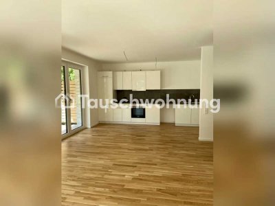 Tauschwohnung: 3 Zimmer Neubauwohnung mit Terrasse und Garten