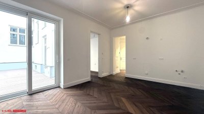 SERVITENVIERTEL- TERRASSENERSTBEZUG auf " GARTENEBENE" - HIGH END ALTBAUWOHNUNG - STILJUWEL - 2 ZIMMER + NR - RUHELAGE