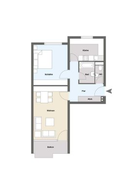Attraktive 2-Zimmer-Wohnung mit modernem Bad, Balkon und Stellplatz