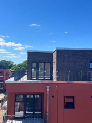 Spreequartier – Penthouse 2-Zimmer, umlaufende Terrasse, EBK, Parkett im Erstbezug zum 01.04.2026