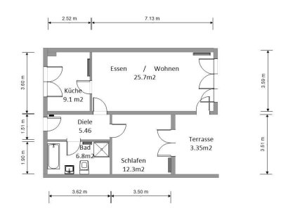 Freundliche Erdgeschosswohnung mit Terrasse und Einbauküche in Rheinfelden (Baden)