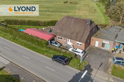 Attraktives Einfamilienhaus mit Gewerbefläche und unverbautem Blick im idyllischen Xanten-Vynen