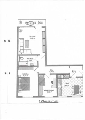 Helle 3-Zimmer-Wohnung mit Einbauküche, Balkon und Garagenstellplatz im Bielefelder Westen