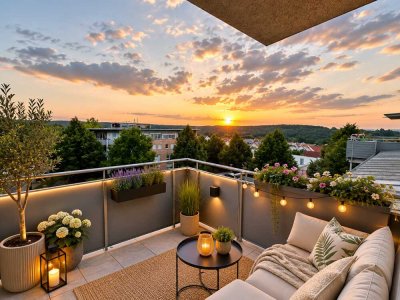 Penthousefeeling am Hochfeld, herrliche Aussichtswohnung, 2 Balkone, Garage, Lift...