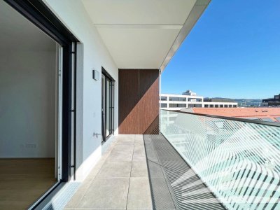 Exklusive 2 Zimmer-Neubauwohnung mit Küche und großem Balkon im KAIfive an der Donaulände