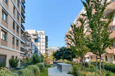 Helle 2-Zimmer-Neubauwohnung mit Balkon und Garagenplatz in Grünlage des 22. Bezirks
