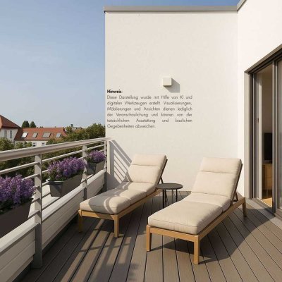 Erstbezug: 2-Zimmer-Penthouse mit 2-Terrassen