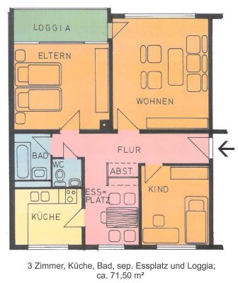 Gemütliche Familienwohnung mit Essplatz an der Küche