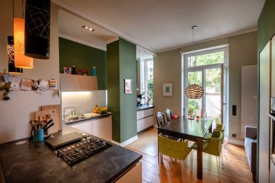 Charmant sanierte Altbauwohnung mit Garten und Einbauwohnküche in Frankfurt-Bornheim
