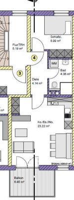 Sonnige 2-Zimmer-Wohnung mit Balkon in Schrobenhausen
