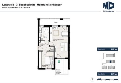 Moderne 2 -Zimmer-Wohnung mit Blick ins Grüne