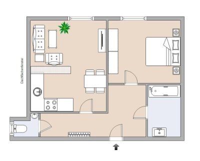 Schöne Wohnung mit Wohnküche im 1. Stock