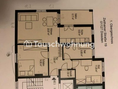 Tauschwohnung: 3-Zi-Wohnung in Dresden-Pieschen zum Tausch