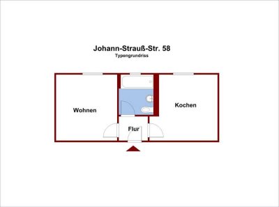 1-Zimmer-Wohnung mit Badewanne, ruhige Lage