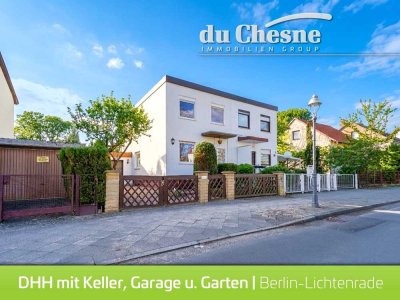 Ruhig gelegen in Lichtenrade: Gepflegte Doppelhaushälfte mit Garage, Keller und großem Grundstück