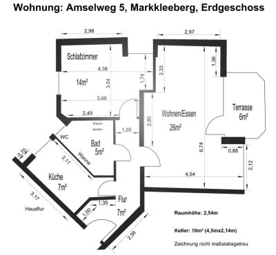 Schöne 2-Zimmer-Wohnung mit Terrasse, Tageslichtbad und Küche in Markkleeberg