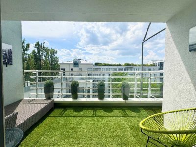vermietete, entzückende 3-Zi Dachterrassen - Wohnung - Max III, z. begrünten Innenhof, KP inkl. 2 TG