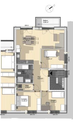 Helle 4-Zimmer-Wohnung mit Balkon in Müssen