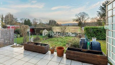 Schöne Feldrandlage: RMH mit viel Potenzial und Garten | Terrasse & Loggia | Partykeller & Garage