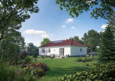 Neubau-Walmdachbungalow in ruhiger Ortsrandlage
