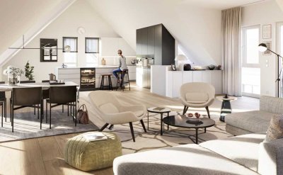 Neubau: 4-Zimmer Obergeschosswohnung mit Balkon und Garten, schlüsselfertig, hochwertige Ausstattung