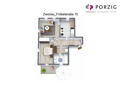 Grosse 2-Raum-Wohnung mit EBK und Balkon !
