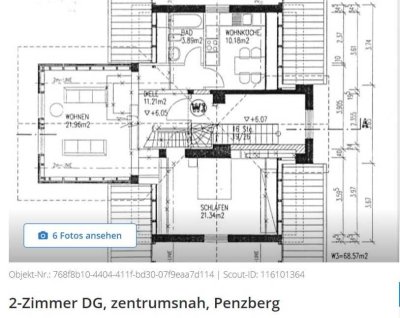 Penzberg, zentrumsnah 2-ZI-DG-Wohnung