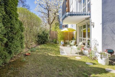 Harlaching: 2-Zimmer-Wohnung mit 107 m² Privatgarten nahe Isar