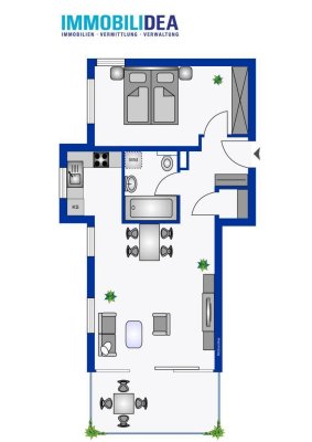 Charmante 2-Zimmer-Wohnung mit Aussicht