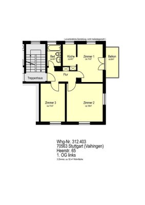Stuttgart-Vaihingen - 3-Zimmer-Wohnung mit Balkon